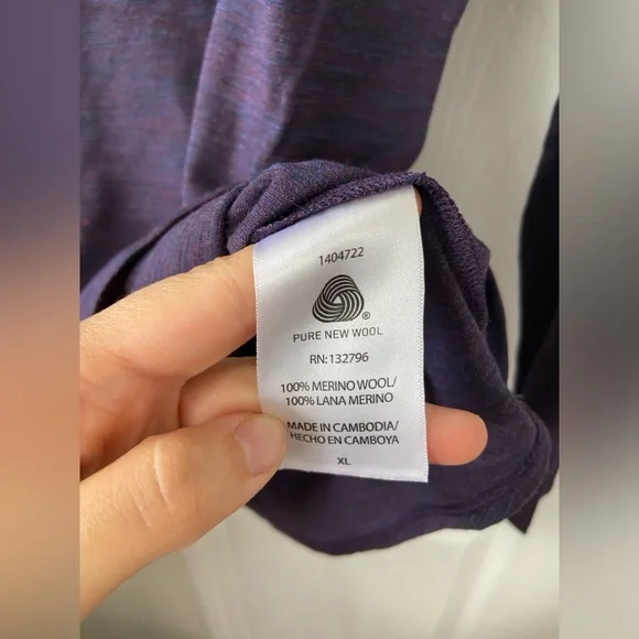 Segments Women's Merino Wool Base Layer Top Purple Size XL - Picture 3 of 5